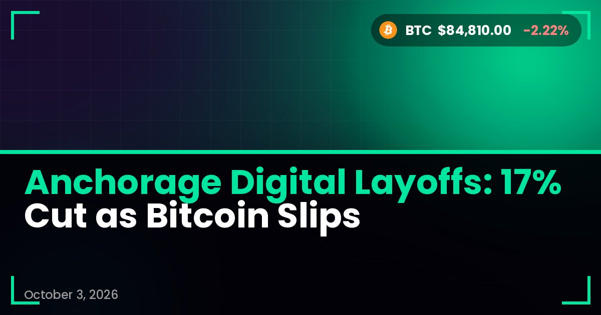 Anchorage Digital Layoffs: 17% Cut as Bitcoin Slips