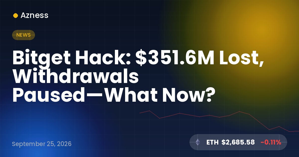 Bitget Hack: $351.6M Lost, Withdrawals Paused—What Now?