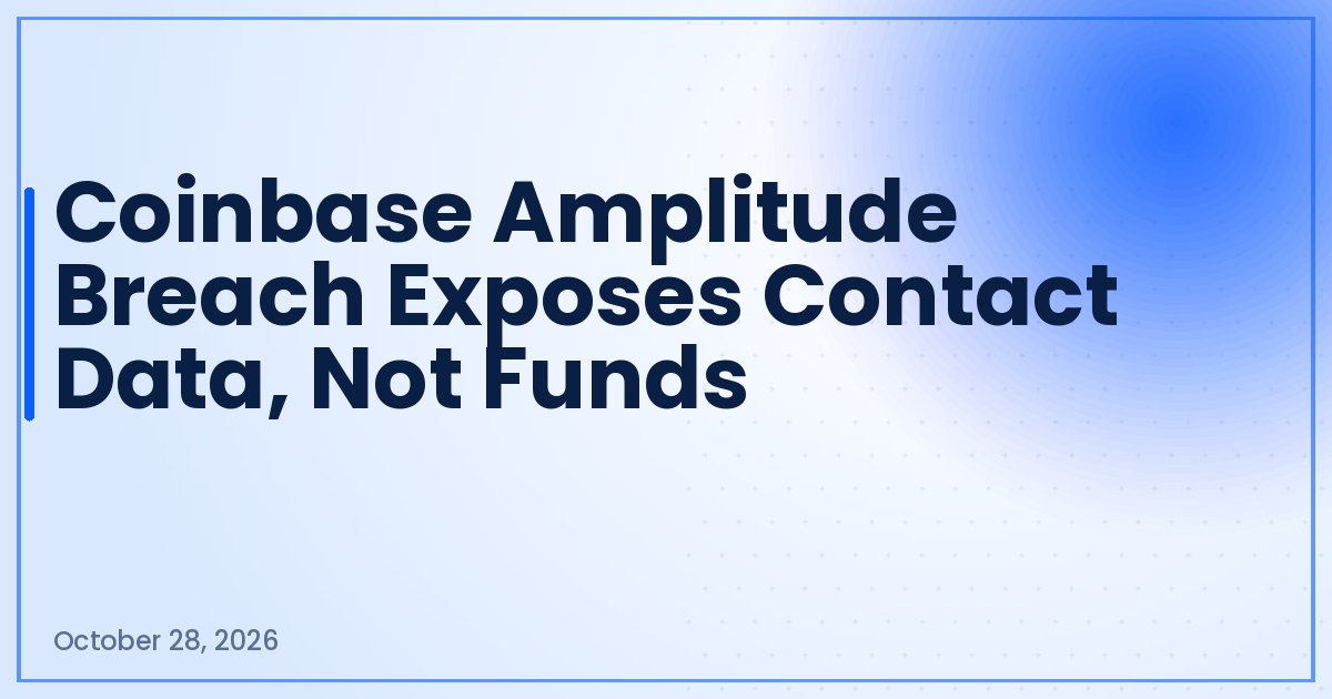 Coinbase Amplitude Breach Exposes Contact Data, Not Funds