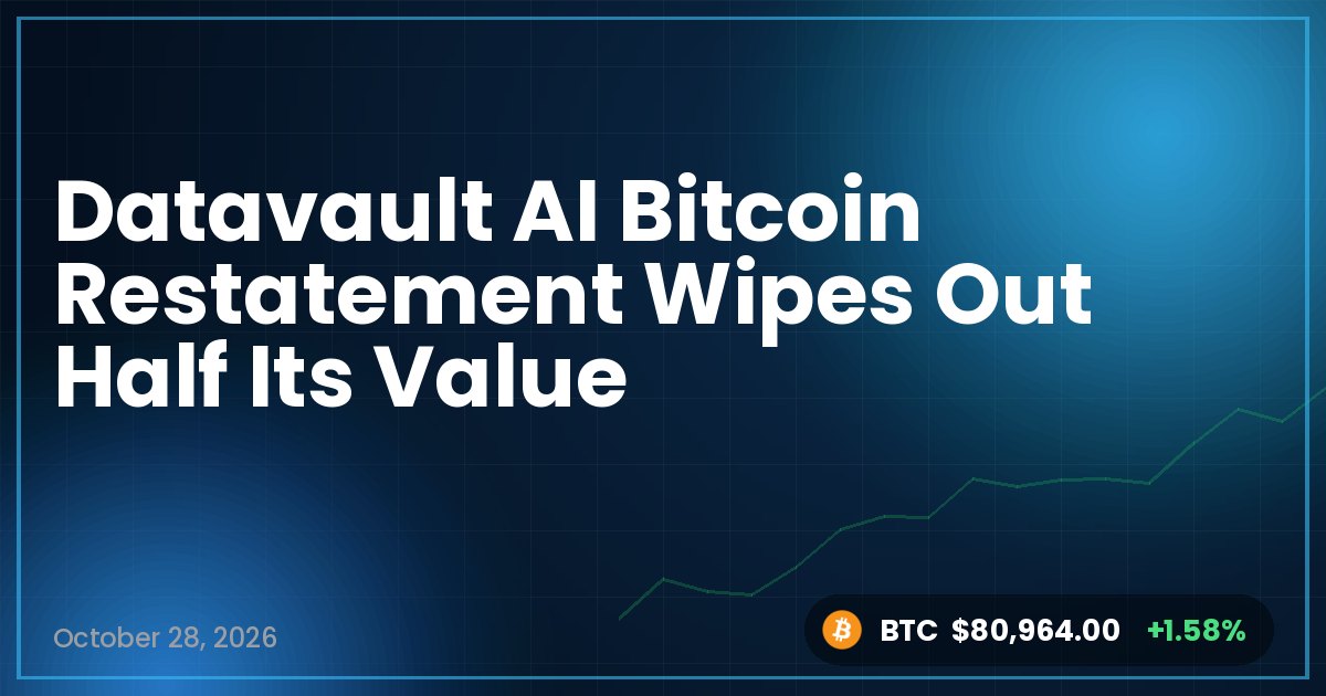 Datavault AI Bitcoin Restatement Wipes Out Half Its Value