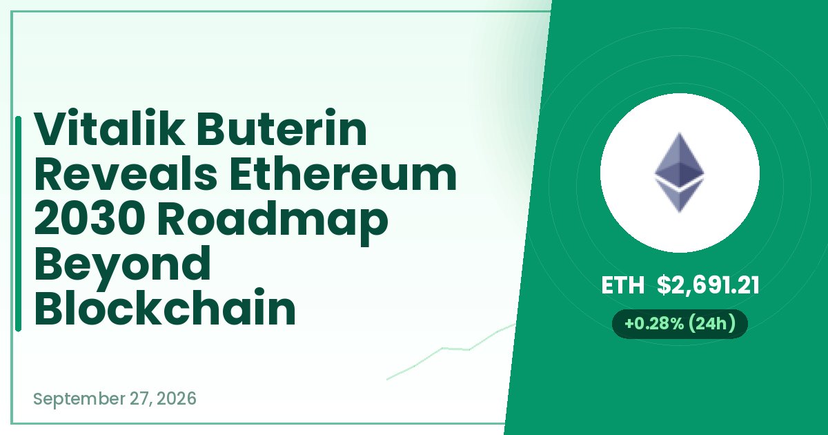 Vitalik Buterin Reveals Ethereum 2030 Roadmap Beyond Blockchain