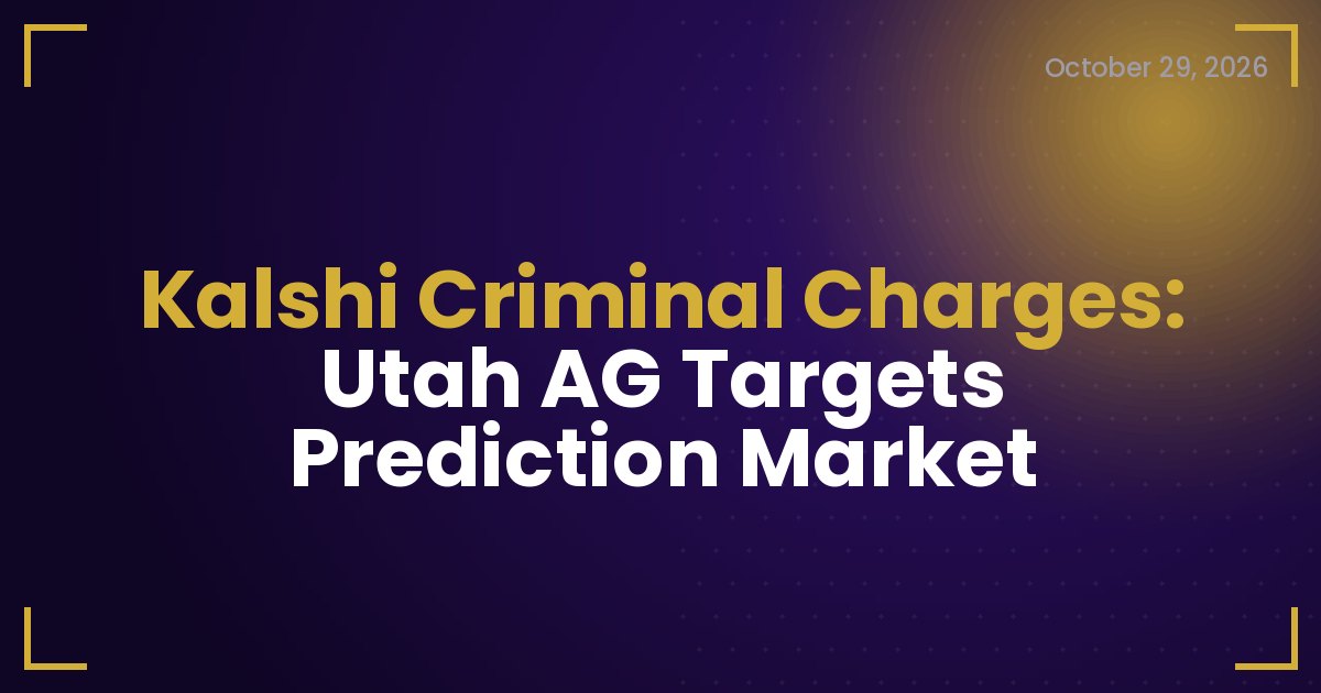 Kalshi Criminal Charges: Utah AG Targets Prediction Market