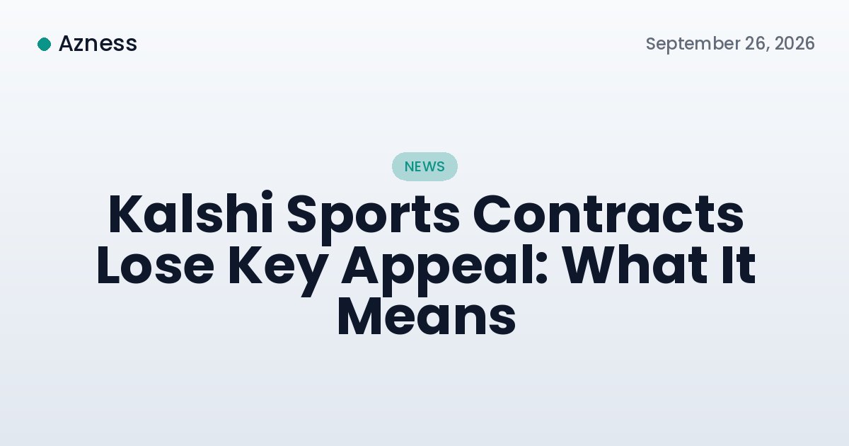 Kalshi Sports Contracts Lose Key Appeal: What It Means
