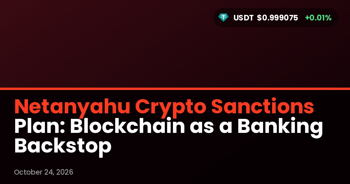 Netanyahu Crypto Sanctions Plan: Blockchain as a Banking Backstop