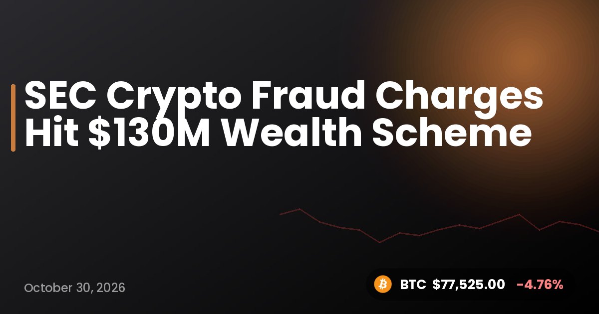 SEC Crypto Fraud Charges Hit $130M Wealth Scheme