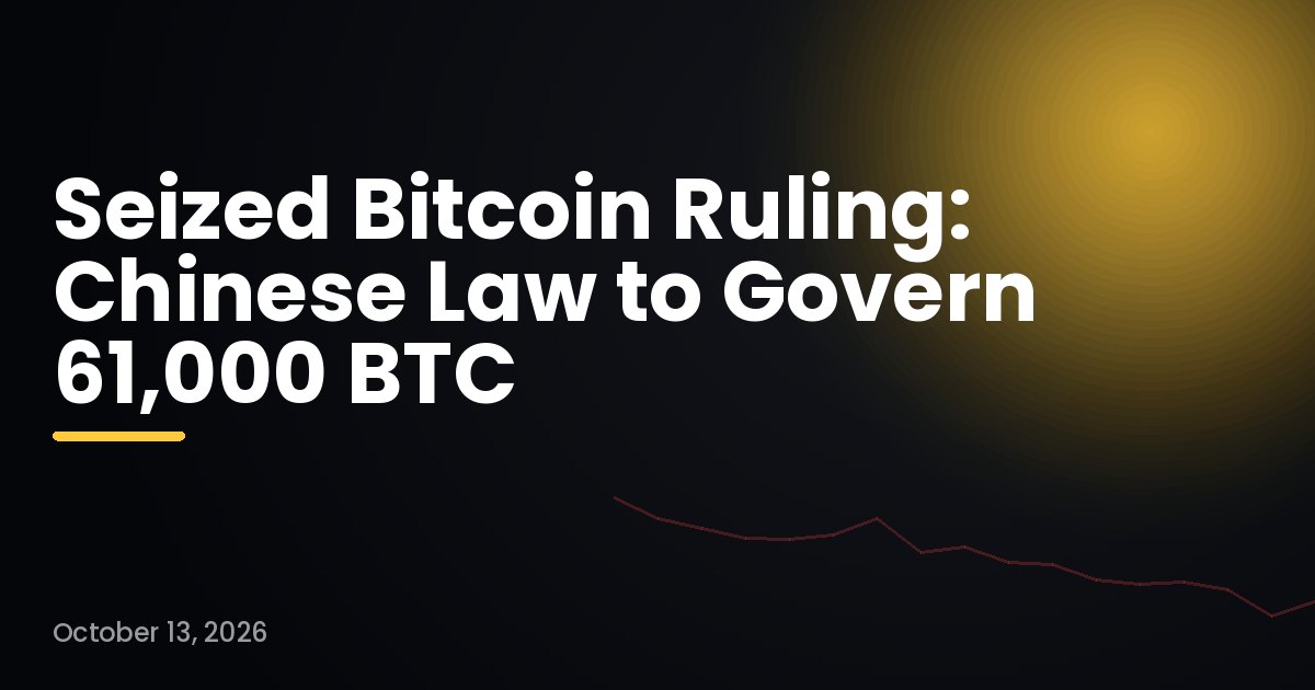 Seized Bitcoin Ruling: Chinese Law to Govern 61,000 BTC