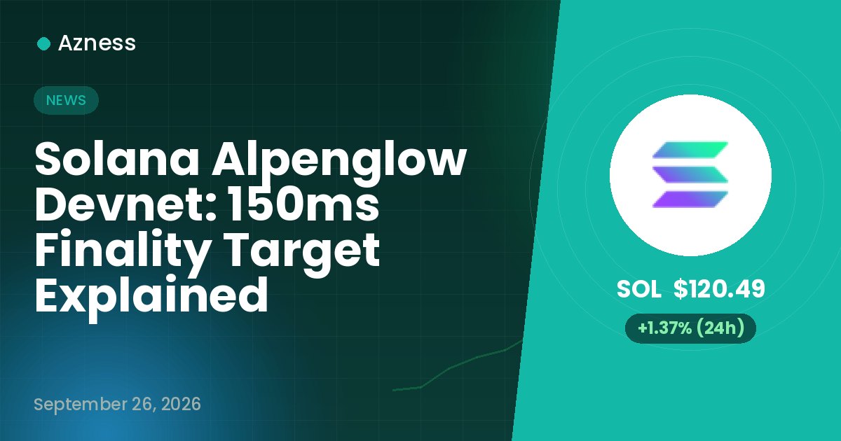 Solana Alpenglow Devnet: 150ms Finality Target Explained