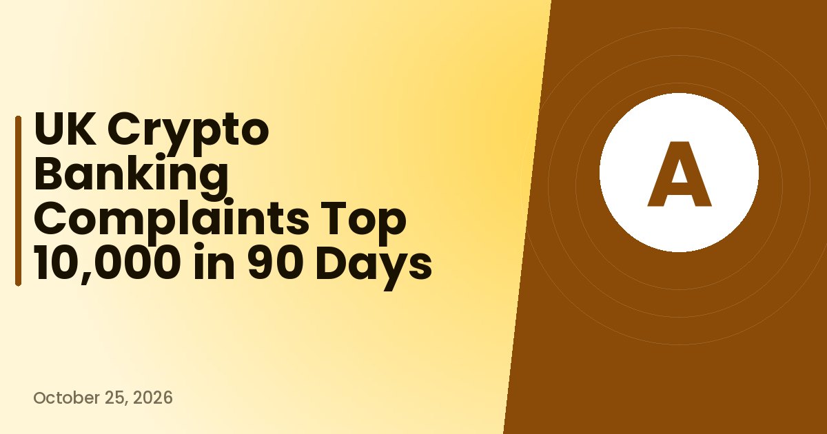 UK Crypto Banking Complaints Top 10,000 in 90 Days