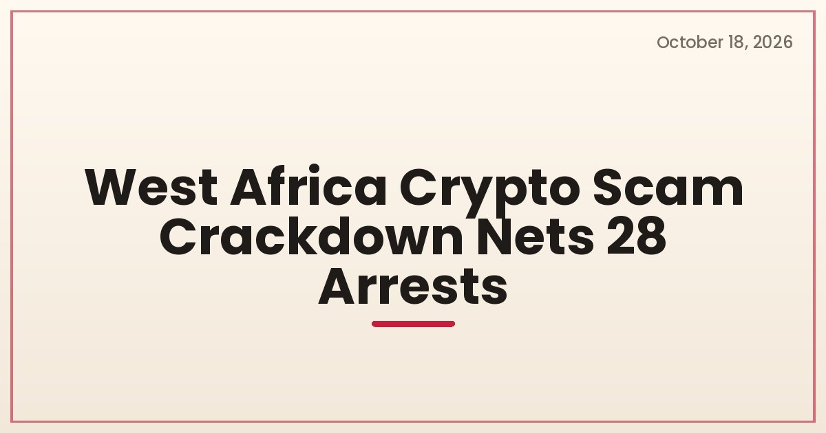 West Africa Crypto Scam Crackdown Nets 28 Arrests